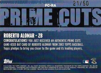 2003 Topps - Prime Cuts Relics #PC-RA1 Roberto Alomar Back
