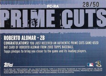2003 Topps - Prime Cuts Relics #PC-RA2 Roberto Alomar Back