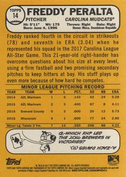 2017 Topps Heritage Minor League #14 Freddy Peralta Back