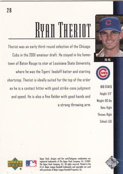 2001 Upper Deck Prospect Premieres #28 Ryan Theriot Back
