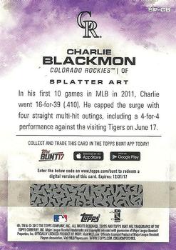 2017 Topps Bunt - Splatter Art #SP-CB Charlie Blackmon Back
