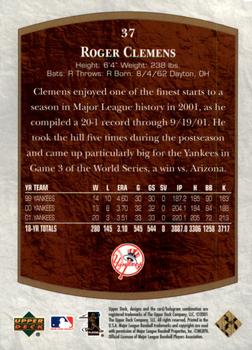 2001 Upper Deck Ultimate Collection #37 Roger Clemens Back