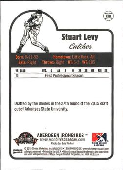 2015 Choice Aberdeen IronBirds #20 Stuart Levy Back