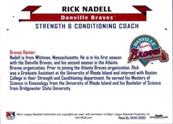 2015 Grandstand Danville Braves #NNO Rick Nadell Back