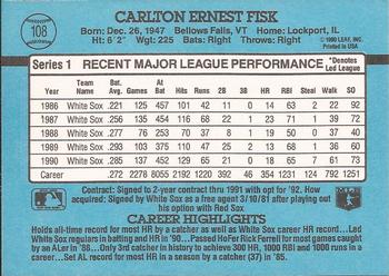 1991 Donruss #108 Carlton Fisk Back