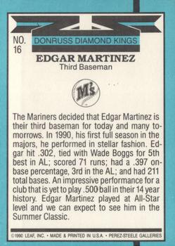 1991 Donruss #16 Edgar Martinez Back