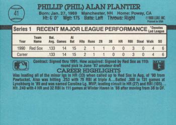 1991 Donruss #41 Phil Plantier Back