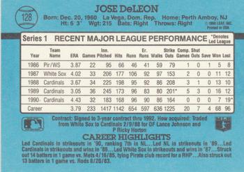 1991 Donruss #128 Jose DeLeon Back