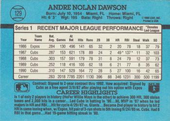 1991 Donruss #129 Andre Dawson Back