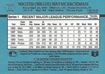 1991 Donruss #177 Wally Backman Back