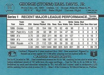 1991 Donruss #185 Storm Davis Back