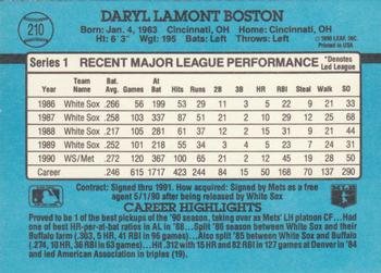 1991 Donruss #210 Daryl Boston Back