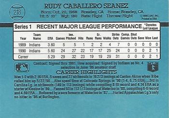 1991 Donruss #218 Rudy Seanez Back