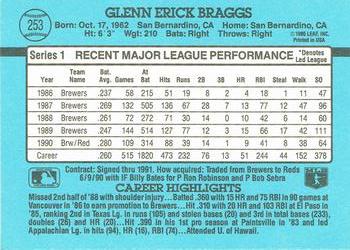1991 Donruss #253 Glenn Braggs Back