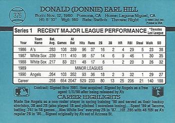1991 Donruss #376 Donnie Hill Back