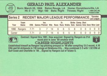 1991 Donruss #419 Gerald Alexander Back