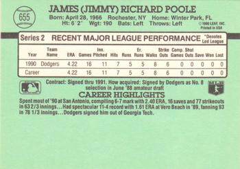 1991 Donruss #655 Jimmy Poole Back