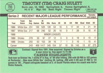1991 Donruss #706 Tim Hulett Back