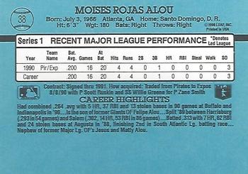 1991 Donruss #38 Moises Alou Back