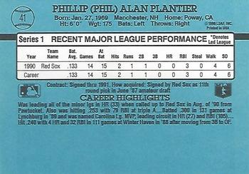 1991 Donruss #41 Phil Plantier Back