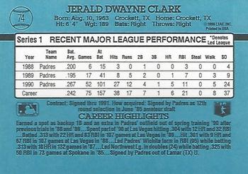 1991 Donruss #74 Jerald Clark Back
