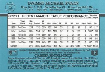 1991 Donruss #122 Dwight Evans Back