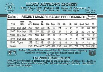 1991 Donruss #188 Lloyd Moseby Back