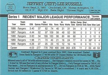 1991 Donruss #202 Jeff Russell Back