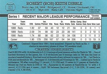 1991 Donruss #321 Rob Dibble Back