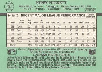 1991 Donruss #490 Kirby Puckett Back