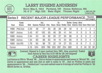 1991 Donruss #665 Larry Andersen Back