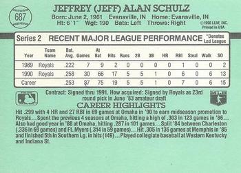 1991 Donruss #687 Jeff Schulz Back