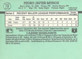 1991 Donruss #758 Pedro Munoz Back