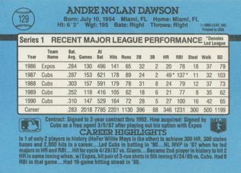 1991 Donruss #129 Andre Dawson Back