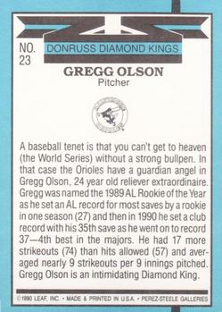 1991 Donruss #23 Gregg Olson Back