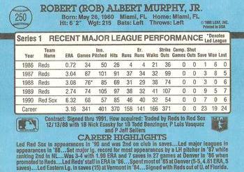 1991 Donruss #250 Rob Murphy Back