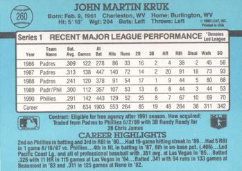 1991 Donruss #260 John Kruk Back