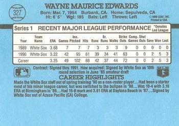 1991 Donruss #327 Wayne Edwards Back