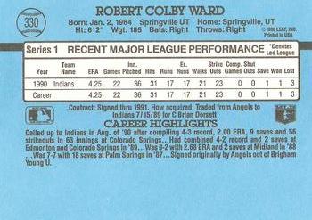 1991 Donruss #330 Colby Ward Back