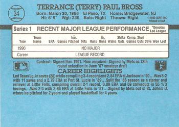 1991 Donruss #34 Terry Bross Back