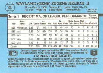 1991 Donruss #385 Gene Nelson Back