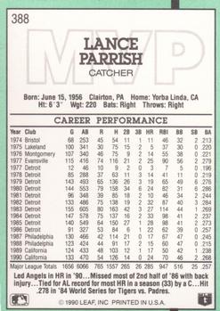 1991 Donruss #388 Lance Parrish Back