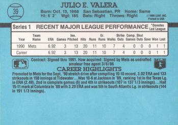 1991 Donruss #39 Julio Valera Back