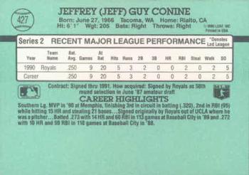 1991 Donruss #427 Jeff Conine Back
