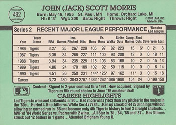 1991 Donruss #492 Jack Morris Back