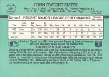 1991 Donruss #559 Dwight Smith Back