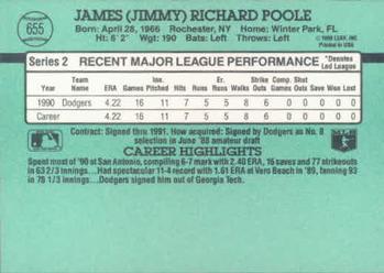 1991 Donruss #655 Jimmy Poole Back