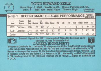 1991 Donruss #71 Todd Zeile Back