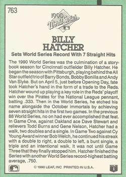 1991 Donruss #763 Billy Hatcher Back