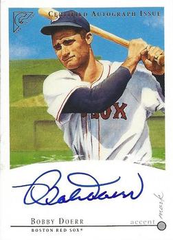 2003 Topps Gallery Hall of Fame - Accent Mark Autographs #AMA-BD Bobby Doerr Front